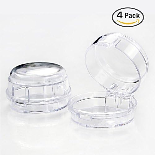 Safety Children Kitchen Stove Gas Knob Covers 4 Count transparent Safety Heat-Resistant Material Baby Child Safety &amp; Kitchen Tools.