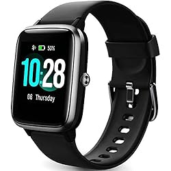 Montre Connectée Femmes,Montre Intelligente Homme IP68Etanche Bracelet Connecté Cardio Podometre Smartwatch Sport Fitness Tracker d'Activité Contrôle de la Musique pour Android iPhone (Noir)