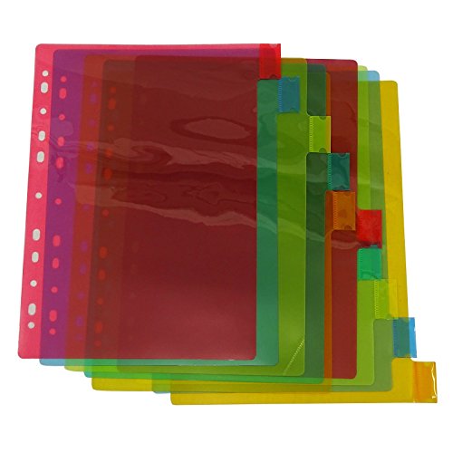 Clear Plastic Separator Survives Longer than Paper Dividers Multi Colour Document Holder Organiser 50 Tabs Set of 5