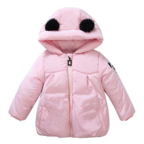 Preisvergleich Produktbild Jacke Baby Winterjacke Longra Baumwolle Wintermantel Winterparka Baby Mädchen Prinzessin Übergangsjacke Steppjacke Sweatjacke Trenchcoat Outwear Mit Kapuze(0-36Monate) (110CM 48Monate, Pink)
