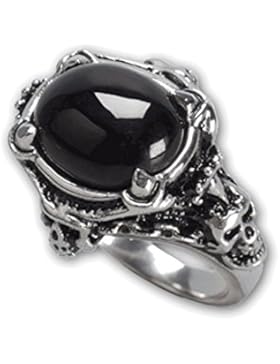 eNox-Ring ''Gothic Beauty'' Edelstahl mit Onyx (SR1143)