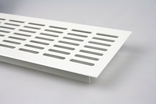 Aluminium Lüftungsgitter Stegblech Lüftung 100mm x 600mm in verschiedenen Farben (Weiss pulverbeschichtet)