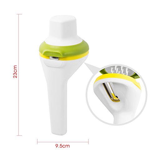 VOOKI Spiralschneider Gemüsehobel für Gemüsespaghetti Kartoffel Zucchini Möhren Reibe Spargelschäler Gurkenschäler Gurkenschneider Gemüseschneider, mit Drei Funktionen Klingen - 7