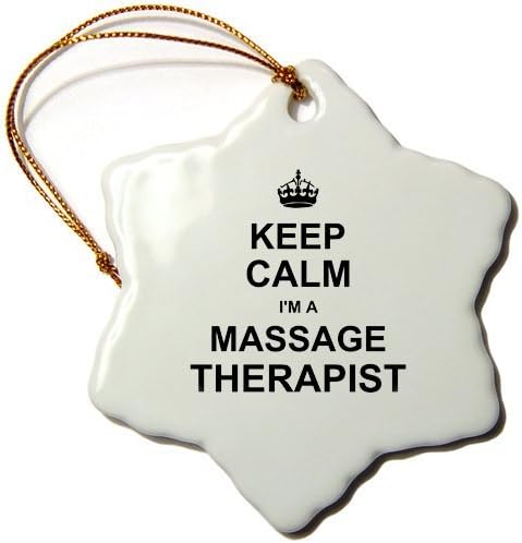 cwb2jcwb2jcwb2j 3-Inch Porcelain Snowflake Decorative Hanging Ornament, Keep Calm Im A Massage Therapist Funny Profession Gift Work Pride
