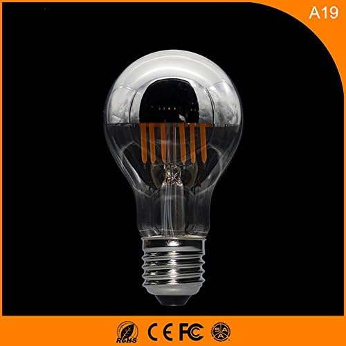 OOFAY 2PCS LED bulb 4W A19 wafer linear dimmable filament lamp bulb shadowless 60mm AC220V 450LM warm white spray gold amber