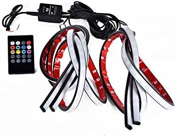 2018 New Remote RGB 7 Colors Control SMD 5050 *4 Pcs (2X90cm,2X120cm) Car Lighting Under LED Foot Atmosphere Ambient Floor Light