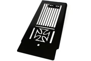 Iron Optics Motorrad Öl-/Kühlerabdeckung für Harley Davidson Softail Modelle ab 2018 / Kreuz, Farbe:schwarz