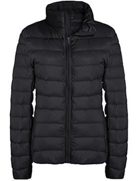 ZSHOW Damen klassische leichte dünne Daunenjacke mit Stehkragen Plus Size