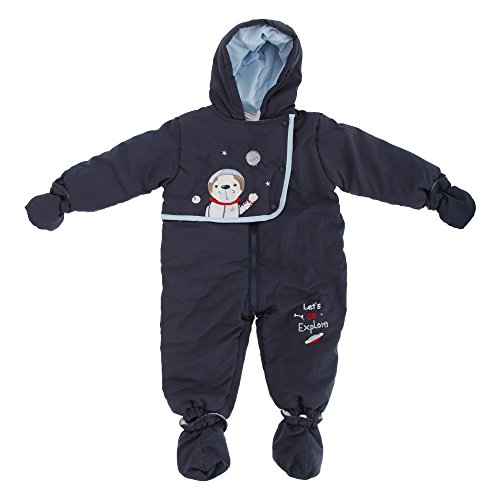 Baby Boys Space Dog Lets Go Explore All In One Hooded Winter Snowsuit (18-23 Months) (Navy)