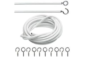 HOMEELABADOR InicioElabador Cable Cortina Blanco 2M 3M 4M 5M con Gancho Y Ojales Gratis (4 M)