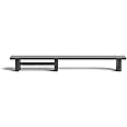 Desk Shelf Cockpit Dual Monitor Setup Stand Riser Black Wooden Desk Organiser - Black Wood, Medium v2 | 91.5cm