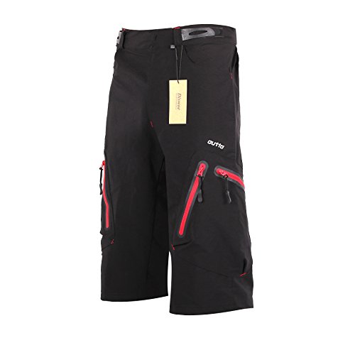 Diswoe Pantaloncini da Bicicletta Cycling MTB Pants Traspiranti con Tasche con Cerniera per Ciclismo da Corsa all'aperto