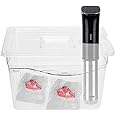 Zhed 11L Collapsible Container With Universal Lid, Hinged With Calibration Marks, Foldable for Circulator Culinary