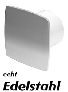 Badlüfter Edelstahl gebürstet Ø 100 mm 10 cm mit Rückstauklappe und