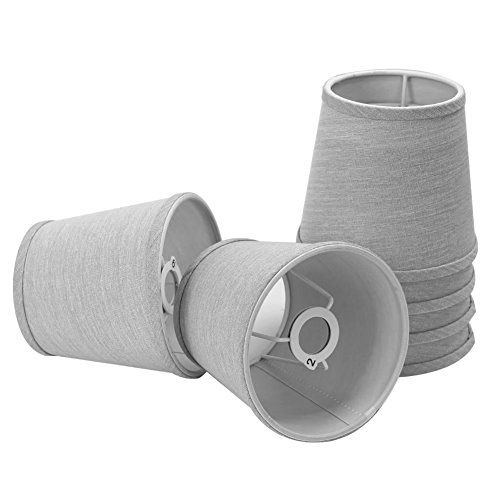Fuloon 6er Set Lampen-Schatten E14-Schrauben Stil Lampenschirme (6er Set, Grau)