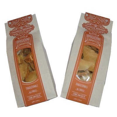 GR 400 BRIGIDINI ALL'ANICE DI LAMPORECCHIO SFOGLIETTE DI SANTA BRIGIDA IN BUSTA ANISE WAFER SOTTILI E CROCCANTI