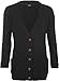 Womens Cable Knitted Button Cardigan Long Sleeve Ladies Boyfriend Top - Black - 8/10