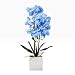 Produktbild Alicemall Kunstpflanze Künstliche Blumen aus Kunststoff Deko Kunstblumen mit Übertopf Garten Balkon Wohnzimmer Hochzeit((Blau)