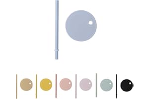 Design Letters Coperchio con Cannuccia per Neonati e Bambini | Bicchiere personale in Tritan | Bicchiere per bambini senza BPA | Cannuccia del coperchio della tazza di caffè| Lavabile in lavastoviglie