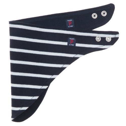 Polarn O. Pyret Unisex Baby Reversible Dribble Bib Striped Neckerchief, Blue (Navy), One Size