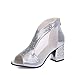 Produktbild Sandalen Damen Riemchensandal Schuhe Sandaletten Sommerschuhe Zehentrenner Knöchel-Riemchen Heels Sandalen Sandalen Party Offene Schuhe Sandaletten Hochzeit Schuhe Sandaletten LMMVP (37, Silber)