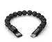 Produktbild PhoneStar Micro USB Kugel Armband zu USB Ladekabel Datenkabel für Android Smartphones Samsung, HTC, Sony, Nexus, Kindle, etc. - schwarz
