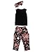 niceEshop(TM) Girl Pure Color Vest Small Broken Flower Hairband Harem Pants Set