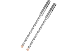 Hilpaty Foret SDS Plus 6.5x160mmx2 Professionnel Forets à Béton avec 4 Tranchants en Carbure et Double Hélice - Idéal pour Percer Dans le Béton, Brique, Pierre, Maçonnerie