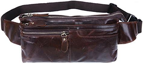 Gendi High Quality Handmade Vintage City Leisure Festival Unisex Genuine Cowhide Leather Travel Hiking Fanny Waist Pack Bum Belt Pouch Hip Bag Money Belts Purse (Coffee)