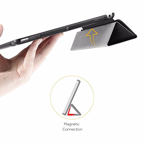 iPad Pro 10.5 Hülle, EasyAcc Ultra Dünn iPad Pro 10.5 Smart Cover mit Auto Sleep / Wake Up Funktion und Standfunktion – Hochwertiges PU Leder Hülle (Schwarz, Kunstleder, Ultra Dünn) - 4