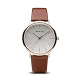 BERING Time 13436-564 Unisexarmbanduhr Classic Kollektion mit Lederband und kratzfestem Saphirglas.Designed in Denmark