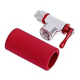 MagiDeal Aluminum Alloy CO2 Inflator Head Portable Bicycle Bike Tire Tyre Air CO2 Inflator Pump with Red Sponge Insulated Sleeve