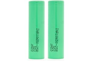 VAPE PIPER Baterías de Litio Pilas Recargables 2500mAh - 20A - 3,7v | Parte Superior Plana - Positivo Plano | - linternas, mandos, videoportero con Funda Protectora plástica (2 Celdas 18650 Flat Top)