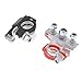 Produktbild sourcingmap® 2 Stücke schwarz rot Metall 90 Grad Batterie Polklemmen Terminal Clamp Klemmen