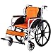 Produktbild Q-HL Rollstuhl Faltbar Rollstühle Rollstühle, Abnehmbar, Rollstuhl Mit Hohen Griffen, Schwammkissen, Verstellbare Pedale, Faltbarer Aluminiumrollstuhl (Farbe : Orange)