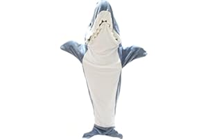 YELITE Hai Decke Erwachsene Zum Anziehen Hai Decke Schlafsack Hai Decke Kostüm, Shark Schwanz Decke Blanket Decke Mit Ärmeln, Hai Decke Anzug Super Weich, Gemütlich