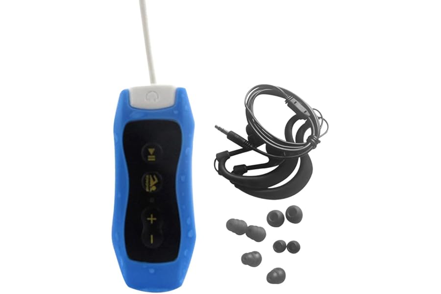 MOVKZACV 8GB Waterproof IPX8 Underwater MP3 Player (Blue)