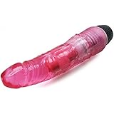 Silicona Vibrator, Pene, longitud aprox. 19,0 cm, diámetro a partir de 3 cm hasta 4,5 cm, rosa