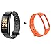 Produktbild Sansee C1 Plus Smartwatch + ArmbandWasserdicht IP67Fitness Tracker für Damen Frauen Männer mit Schrittzähler, Schlafmonitor, Informationsspeicherung, Farbdisplay für ios und Android (Orange)