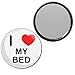I Love My Bed - 55mm Round Compact Mirror