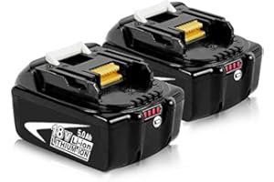 Ibanti 2Pack BL1850B 5.0Ah Remplacement pour Makita 18V Batterie 5.0Ah BL1850 BL1840B BL1860B BL1830B BL1820B BL1860 BL1840 BL1830 BL1820 avec indicateur de Charge Outils 茅lectriques sans Fil