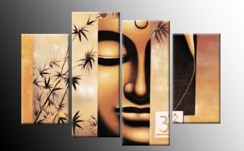 Extra Large 5ft Wide Buddha Canvas 4 panel mounted and ready to hang template included for easy hanging UK company