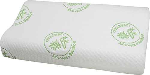 daydream: orthopädisches HWS Nackenstützkissen aus Memory Foam (Maße: 63x35x9/11 cm) mit blauem Gel + Bezug aus BAMBUS-Stoff mit ALOE VERA (P-03) - 6