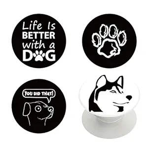 Yingmore Swappable Top Cover for Pop Socket, Dog Design Silicone Top Cover 4 Pack? Dog Series