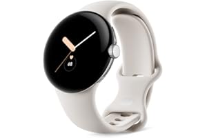 Google Pixel Watch Heart Rate Monitor Polished Silver Stainless Steel Case/Chalk Active Band (Wifi) GA03182-TW Small