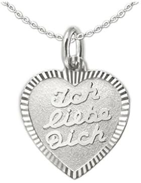 CLEVER SCHMUCK-SET Silberner Anhänger kleines Herz 13 mm matt mit 