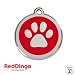 Produktbild Red Dingo Hundemarke mit Gravur - Hunde ID Tag - Adressanhänger - Adressschild - (Pfote Rot)
