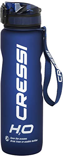 Cressi Water Bottle H20 Frosted, Borraccia Sportiva Unisex, Blu, 1000 ml