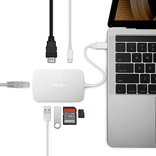 MINIX NEO C-X, USB-C Multiport Adapter mit HDMI – Silber [10/100Mbps Ethernet] (Kompatibel mit Apple MacBook and MacBook Pro). Direkt von MINIX® Technology Limited. - 4