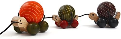 Valentine Gifts Ideas Channapatna Handcrafted Wooden Toy : POMPOM RAIL - Wooden Pull toy for 18 months (+) Baby